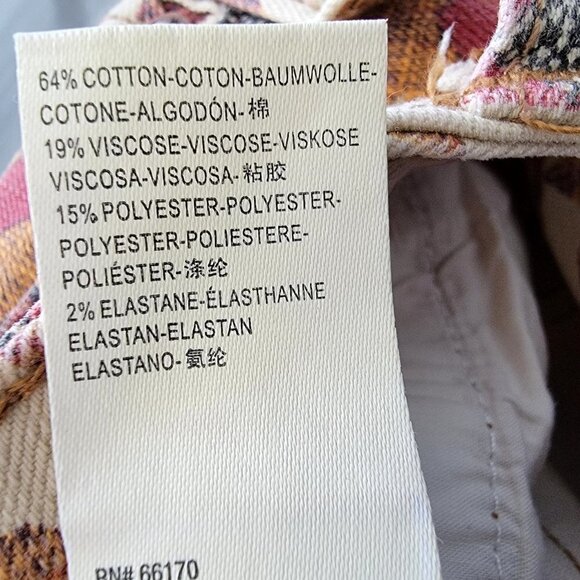 Free People We the Wild Child Printed Skinny Jeans Ivory Size 27 EUC - Picture 8 of 14